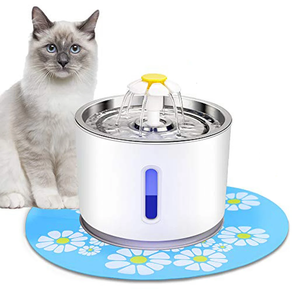 2.4L Automatic Cat Water Fountain LED For Pets Automatic Feeders Large Spring Drinking Bowl Cat Water Dispenser Drink Filter