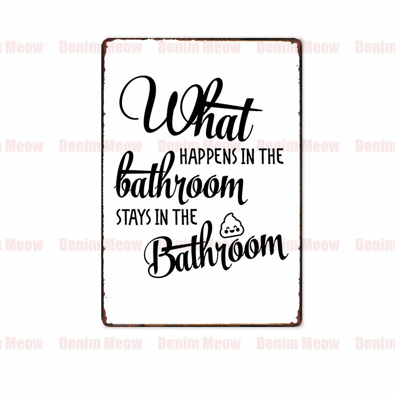 Туалетный слоган табличка винтажная металлическая жестяная вывеска домашний бар паб декоративные металлические тарелки счастливый какающий стикер на стену железный Арт плакат MN7 - Color: B