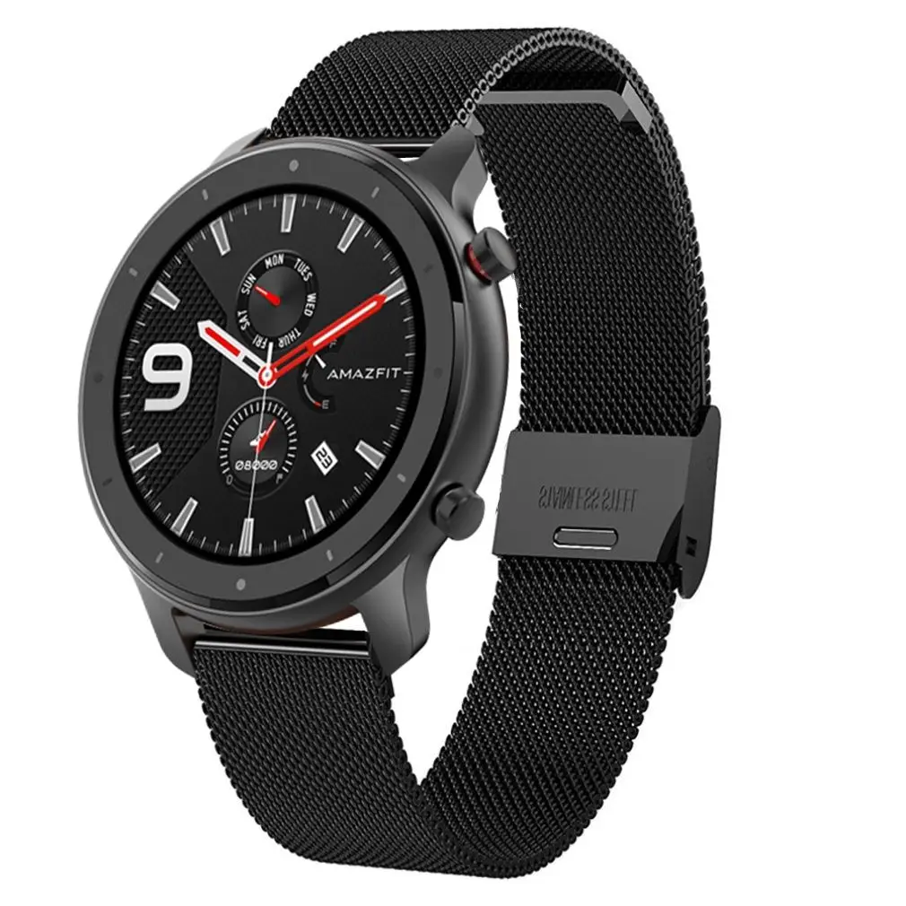 Для смарт-браслета Amazfit GTR, 47(Европа), 42 мм, Версия новая мода Нержавеющая сталь металлический сменный ремешок для наручных часов, ремешок на запястье Замена для умных часов Высокое качество