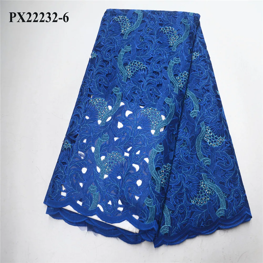6 China Factory good price Double organza handcut lace fabric swiss voile cotton for lady big party - Цвет: 6