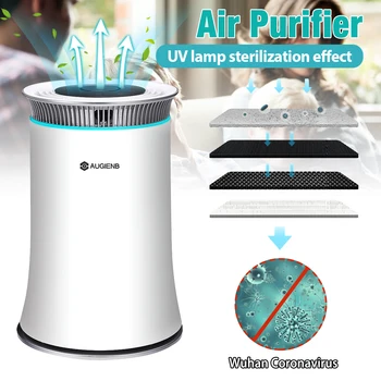 

AUGIENB Air Purifier with True HEPA Filter Odor Allergies Eliminator for Smoke Dust Pets Dander Air Cleaner Night Light Timer
