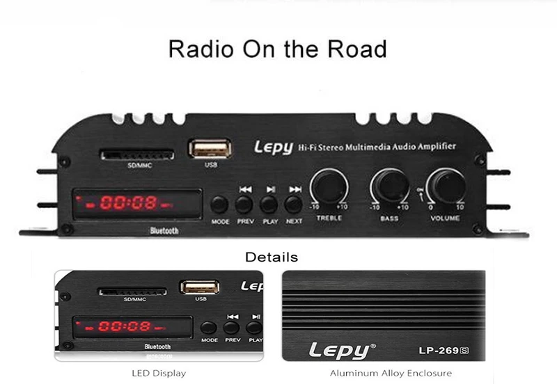 LP-269S Lepy поддержка SD USB FM MP3 DVD Bluetooth без адаптера цифровой плеер HIFI стерео аудио Мощность 2CH 45 Вт домашний мультимедиа