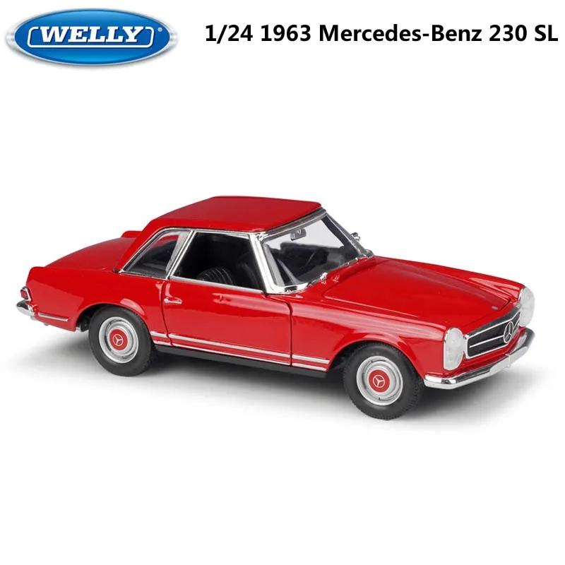 WELLY 1:24 литая машина Mercedes Benz 230 SL/Benz 220 классическая модель автомобиля из