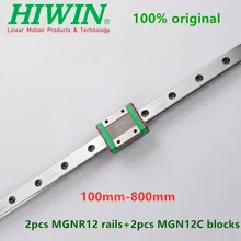 2 шт. оригинальные Hiwin линейные направляющие MGN12 100 150 200 250 300 330 350 400 450 500 550 600 мм рельсы+ 2 шт. MGN12C блок 3D принтер с ЧПУ