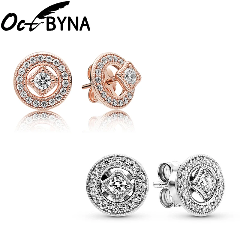 Octbyna классические брендовые серьги-гвоздики для женщин, высококачественные очаровательные гвоздики из кубического циркония для женщин, подарки для вечеринок