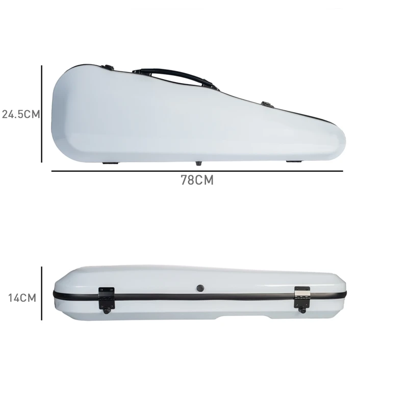 Violin Case 4/4 Fiberglass Violin Case Hard Case for 4/4 Violin White Violin Parts& Accessories