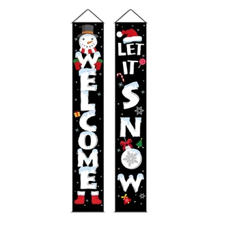 

Christmas Couplet Holiday Decoration Curtain Banner Outdoor Hanging Flag