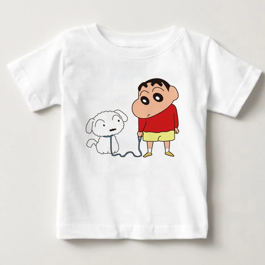 Г. Летняя детская забавная футболка Crayon Shin Chan милые футболки с рисунком Crayon Shin Chan и собаки, Harajuku, топы MJ