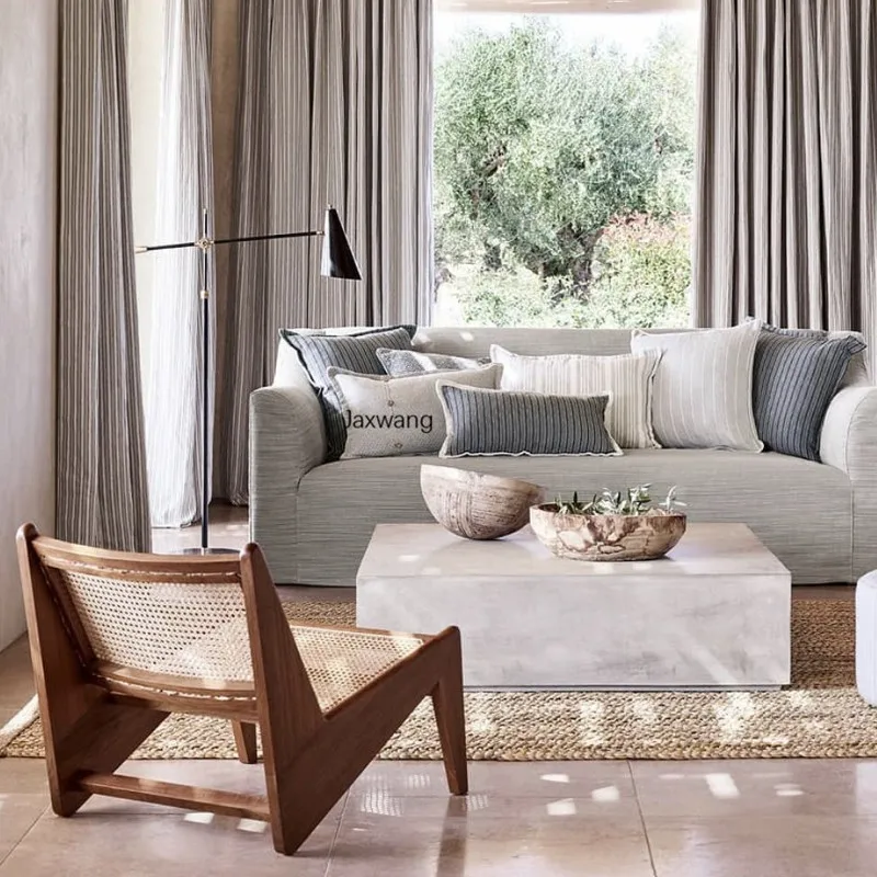 Rattan Living Room Sofa Home Furniture Ash Wood Chair Single Sofas Designer Kangaroo Chair Breakfast Inn Recliner Wooden Sofa