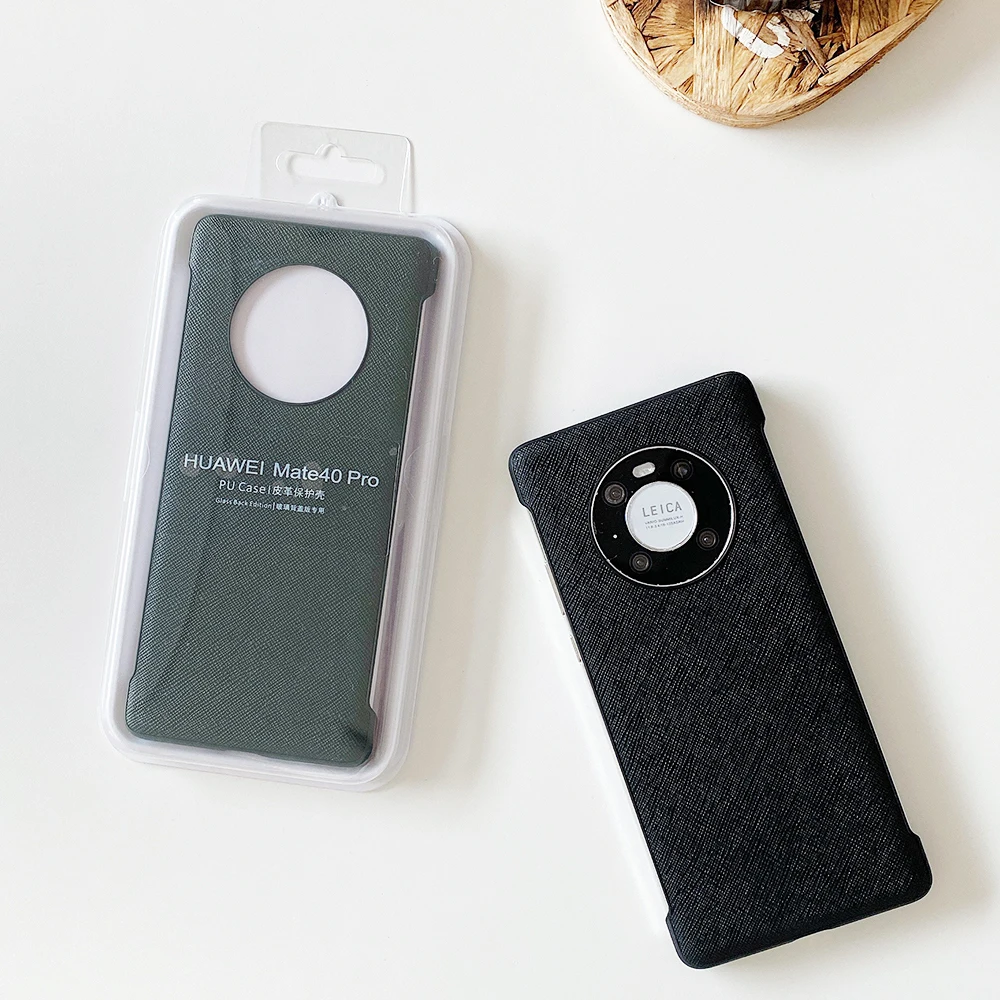 Original Case for Huawei Mate 40 Pro Plus Case Cross texture PU Leather Back Cover Hard Case Protective Capa for Mate 50 Pro