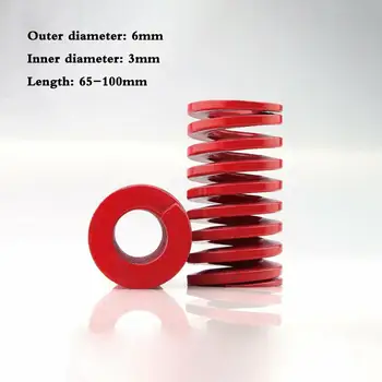 

1Pcs Red Medium Load Compression Spring Outer Diameter 6mm Loading Die Mold Spring Inner Diameter 3mm Length 65-100mm
