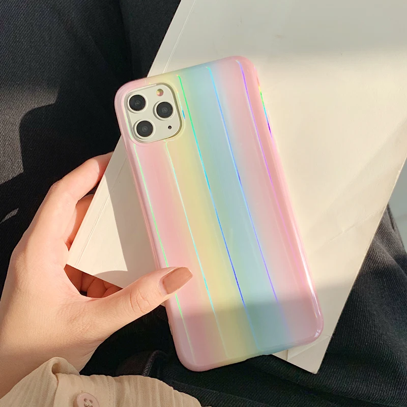 

Aurora laser phone case for iphone 11 11Pro Max case for iphone X XR XS Max 7 8 6 6S Plus Gradient color case capa