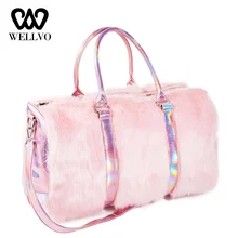 Большие дорожные сумки-шопперы для женщин, плюшевые сумки, милая сумка для путешествий, сумки для путешествий на выходные, большие женские сумки-органайзеры, Mujer XA695WB