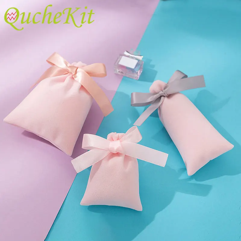 

Подарочные мешочки для украшений, бархатные, розовые, 50 шт.