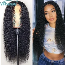 150% плотность человеческих волос парики бразильских неповреждённых волос кудрявый парик волос средней соотношение 13x4 кружева передние парики VIPbeauty волос