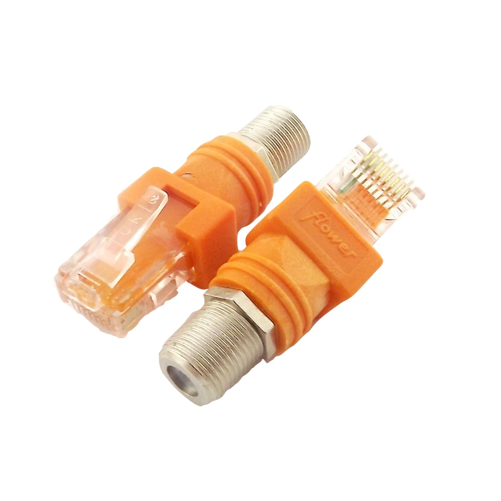 5x F Тип РФ Женский Джек RJ45 штекер коаксиальный ствола муфта разъем адаптера монитор Никель покрытием прямо