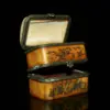 Rare Small Unique Vintage Antique Camel Bone Plum Trinket Jewelry Box 2