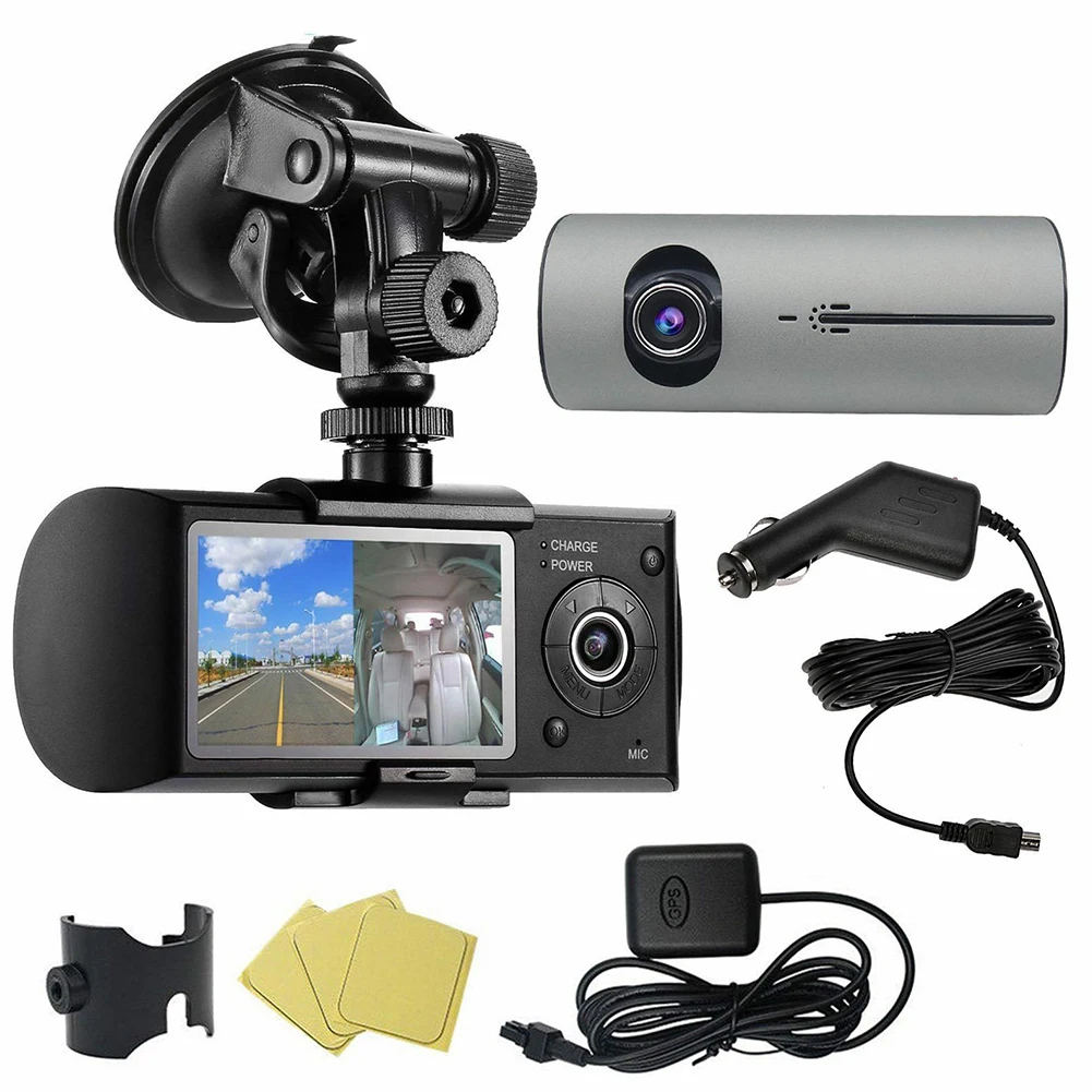 2,7 дюймов высокой четкости Dash Cam USB широкоугольный Монитор G сенсор HD автомобильный двойной объектив вождения рекордер GPS жидкокристаллический экран Трассировка