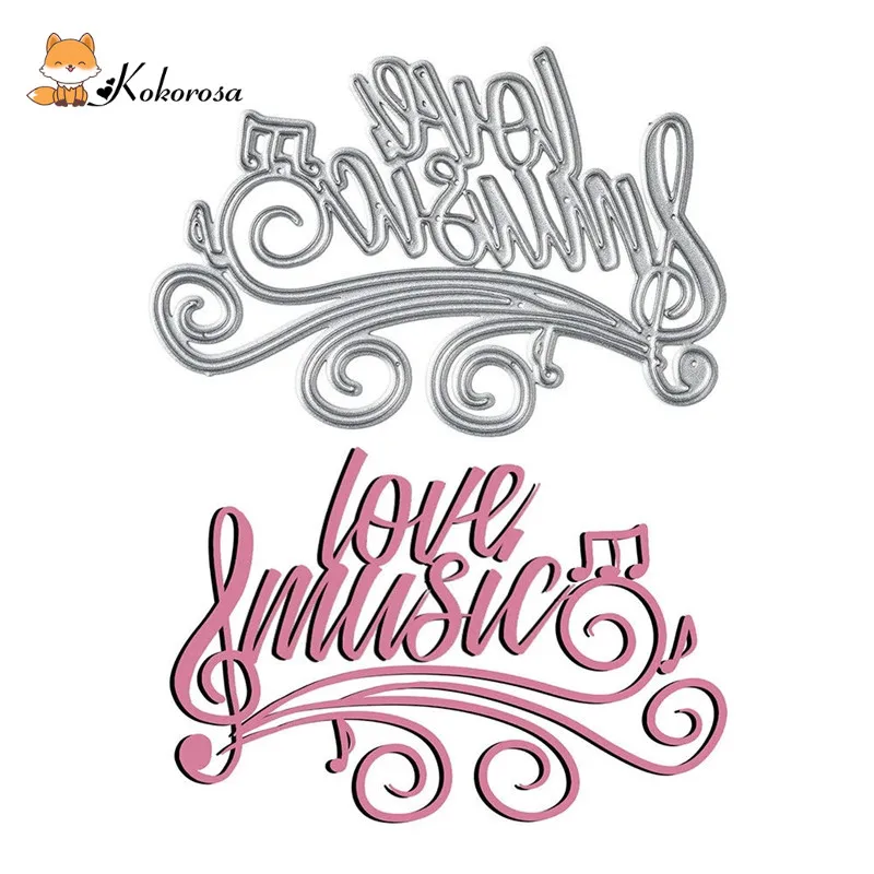 

Kokorosa Cutting Dies Metal Dies Love Music Die Scrapbooking Album Card Making Embossing Stencil Diecuts Decoration