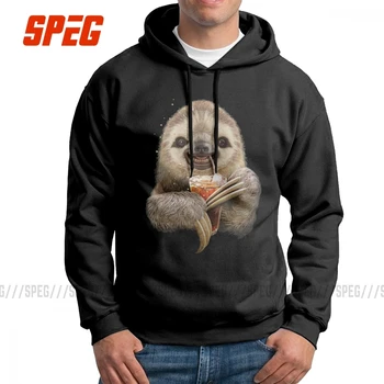 

Funny Sloth Drinking Hoodies Men's Awesome Hooded Tops Cotton Birthday Present Hooded Sweatshirts