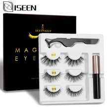 Magnetic Eyeliner Fake-Lashes-Kit 2/3-Pairs Tweezer-Set Maquiagem 10-15mm Natural