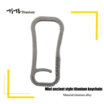 

TiTo Titanium alloy EDC mini Chinese Ancient style titanium Keychain Titanium Alloy Outdoor Camping Carabiner Keyring Hang