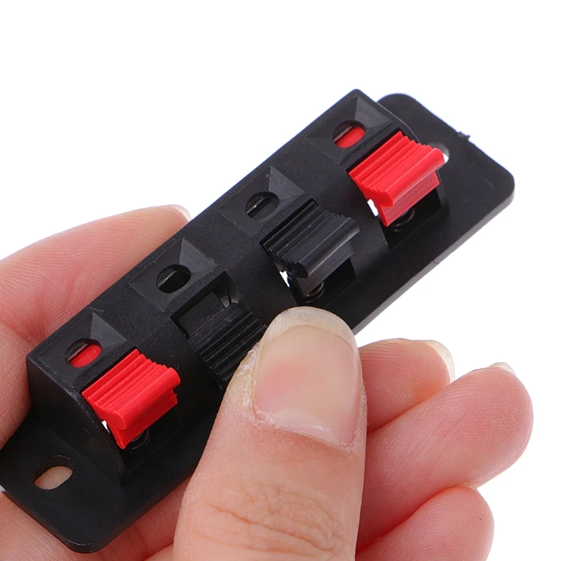 

Drop Shipping 10 Pcs Single Row 4 Pin 4 Position Push Type Speaker Terminal Board Connectors