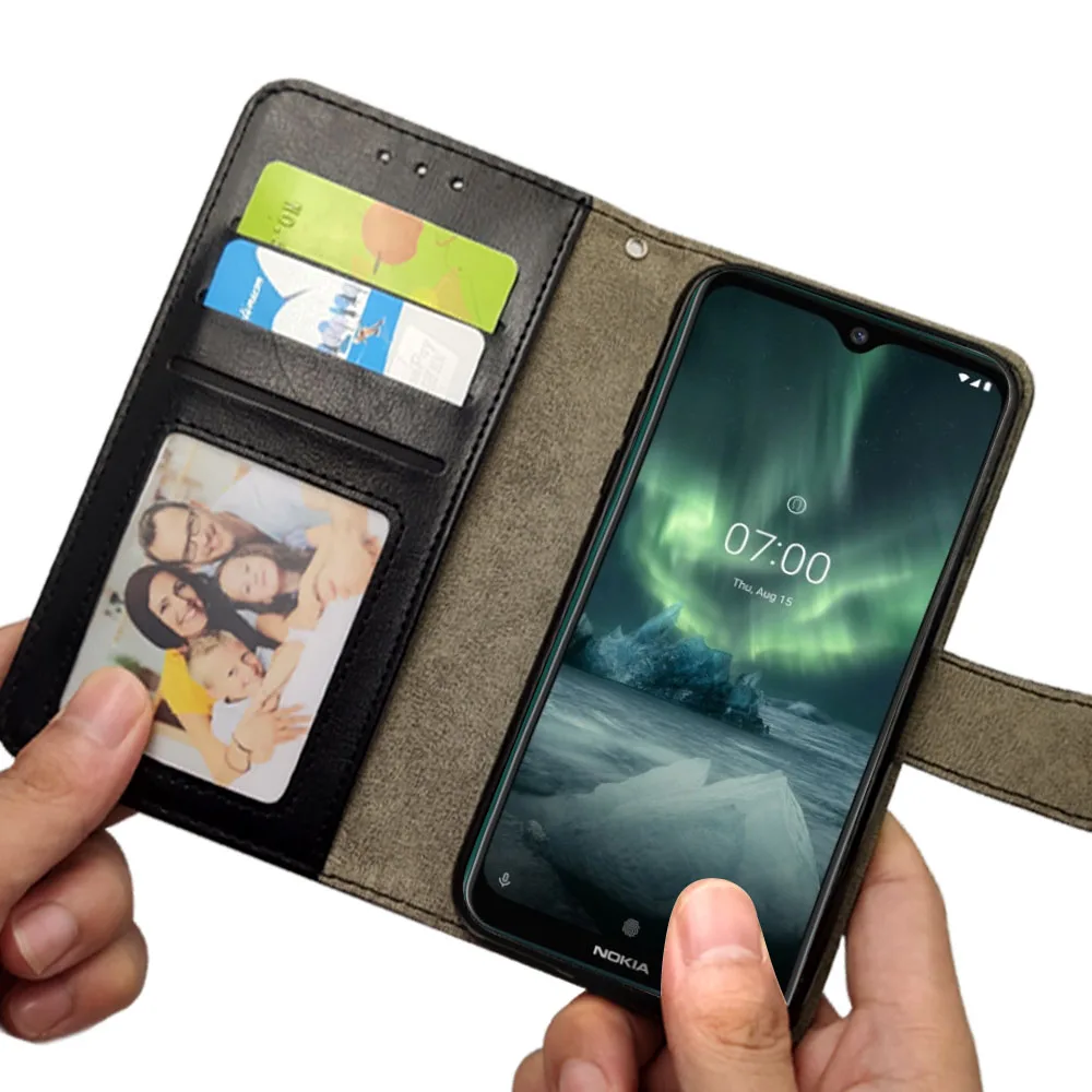Роскошный кожаный чехол с Откидывающейся Крышкой для Nokia 1 2 2,1 2,2 3 3.1A 3,1 3,2 7,2 8,1 Plus Чехол-Бумажник для телефона с отделениями для карт силиконовый чехол