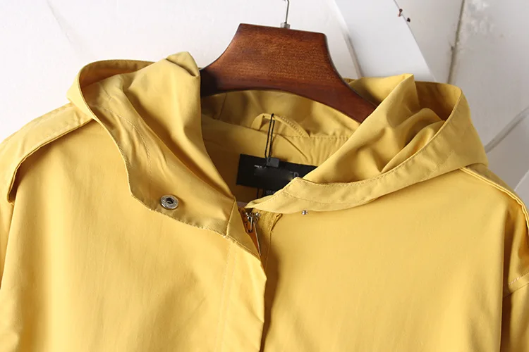 

Gv64 2019 Spring Clothing New Style Korean-style Fashion Loose Waist Hugging Mid-length Hooded Coat Tops Women's