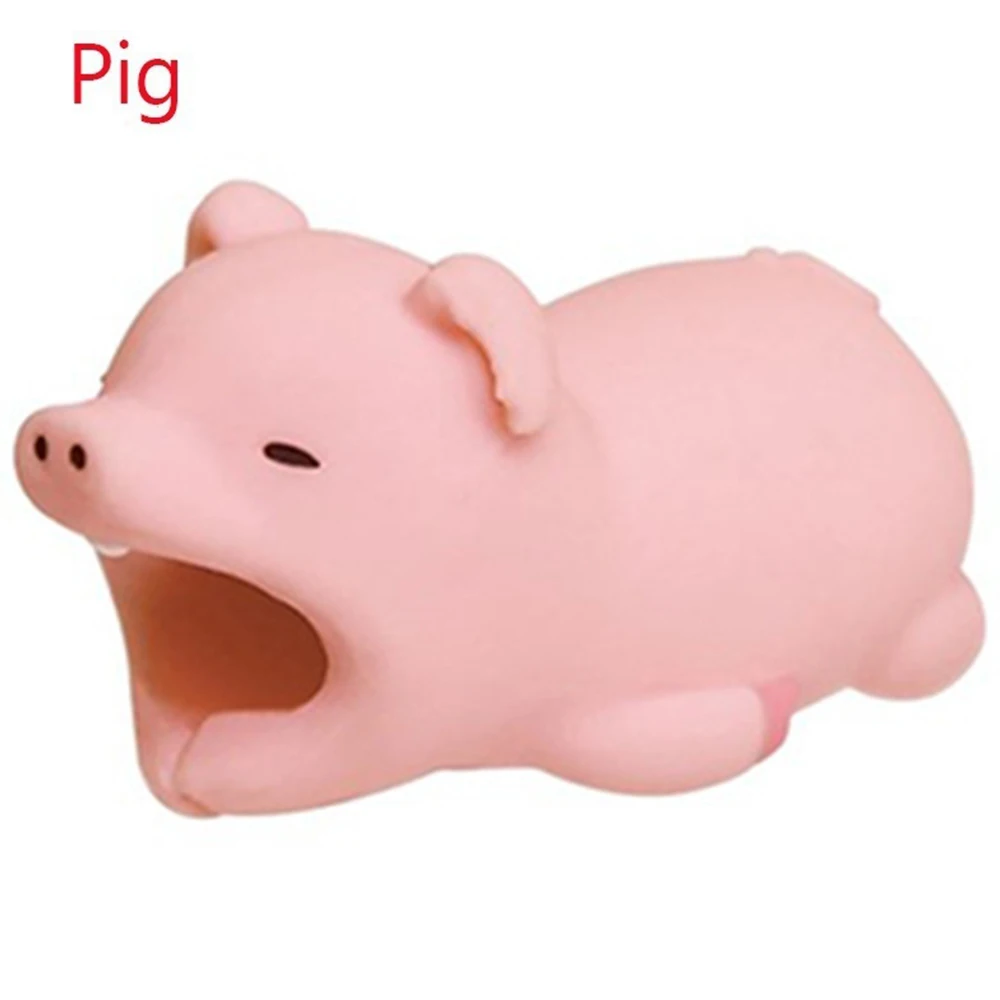 pig Зарядный кабель для мобильного телефона, шнур для наушников, протектор с милым животным узором для всех фиксаторов проводов для мобильного телефона - Цвет: pig