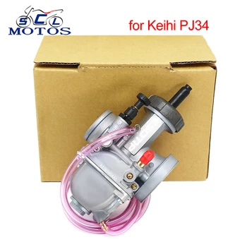 

Sclmotos- Keihin PJ 34 mm Carb Motorcycle Carburetor 34mm flatslide Oval slide for ATV Offroad TRX 250R LT250R CR125 Racing