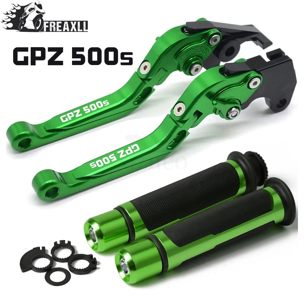

For Kawasaki GPZ500S/EX500R NINJA 1990-2009 2004 2005 Motorcycle Adjustable Folding Brake Clutch Levers Handlebar Hand Grips Set