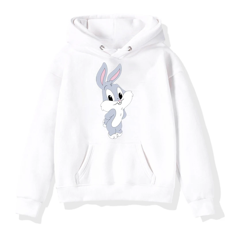 Hoodies 8 Толстовки с капюшоном для мальчиков и девочек с принтом кролика; детская осенне-зимняя одежда черного цвета; толстовки с капюшоном для малышей; Детские Бархатные Топы - Цвет: Hoodies 8