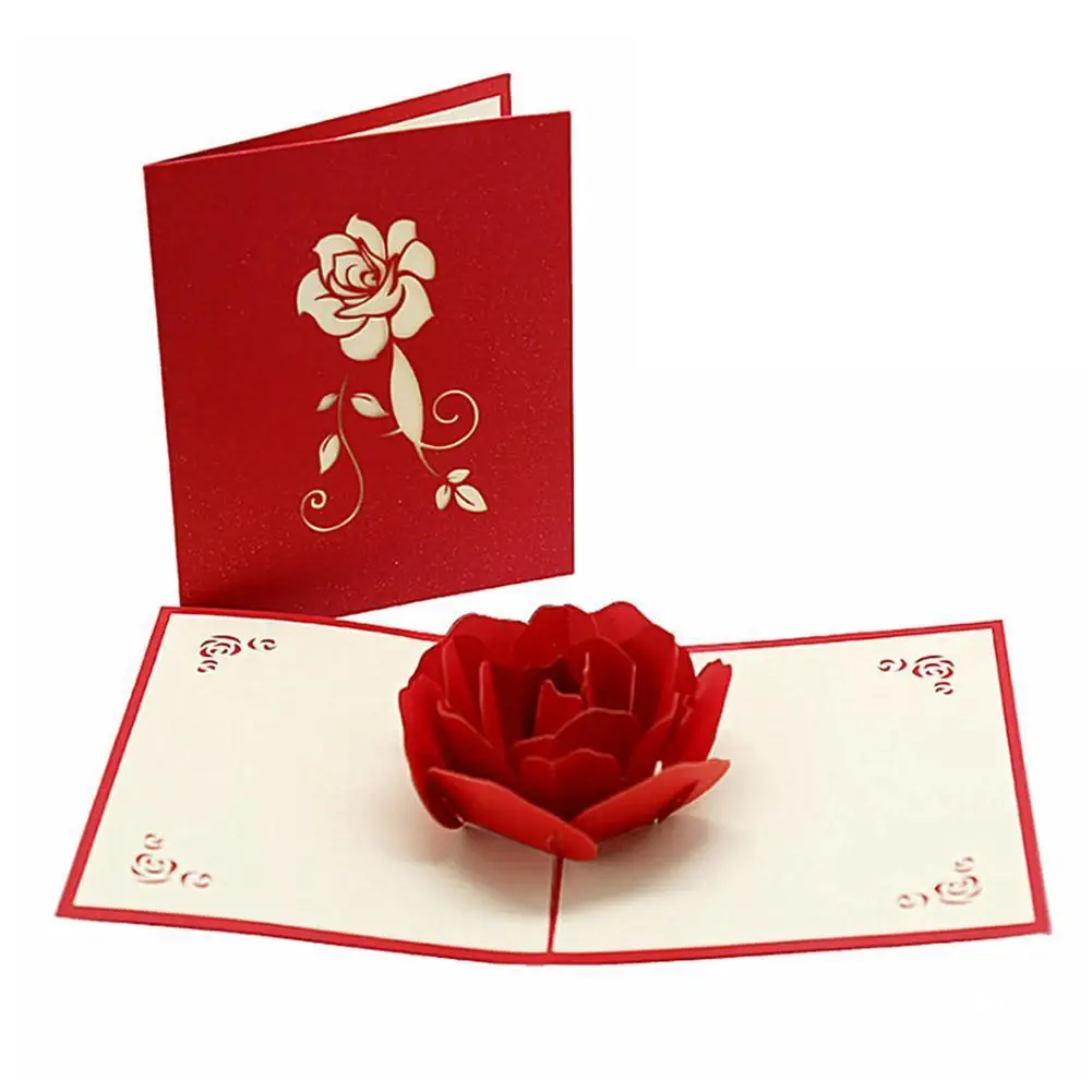 

3D Popped Greeting Card Love Romantic Wedding Valentine's Cards For Home Day Decorations Invitations Cards Gifts Christmas Q4Z2