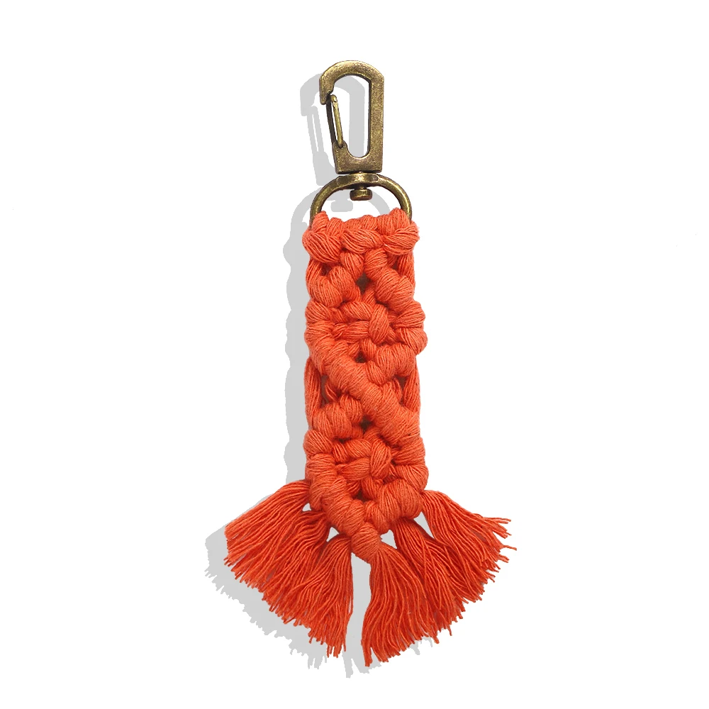 Dvacaman брелок с кисточкой макраме брелок кольцо для ключей брелок для дам ручной работы на заказ брелок для ключей сумка Шарм Подарки для женщин - Цвет: 26