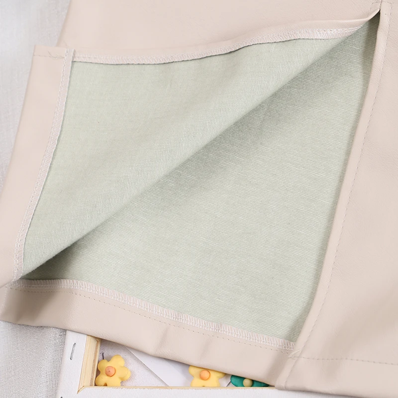 PU Temperament Skirt Female Autumn Winter Korean Solid Women PU Skirt Casual High Waist Knee-length Zipper Pencil Skirt