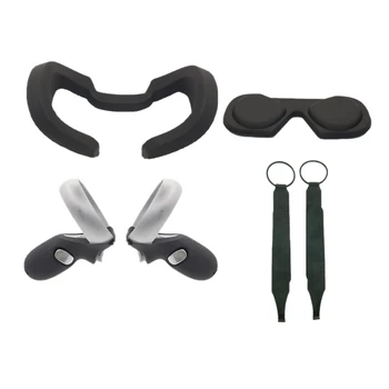 

Sweat Proof Eye Pad Press Controller Grip Cover Protective Lens Cover Controller Knuckle Straps for Oculus Rift S VR