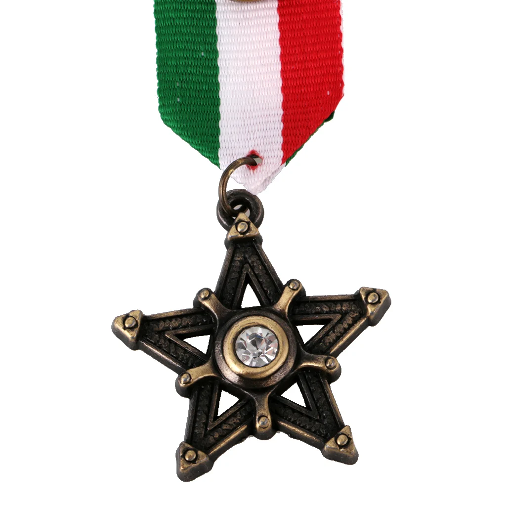 2 Pcs Vintage Men's Uniform Medal Star Eagle Pendant Streampunk Brooch Badge Jewelry