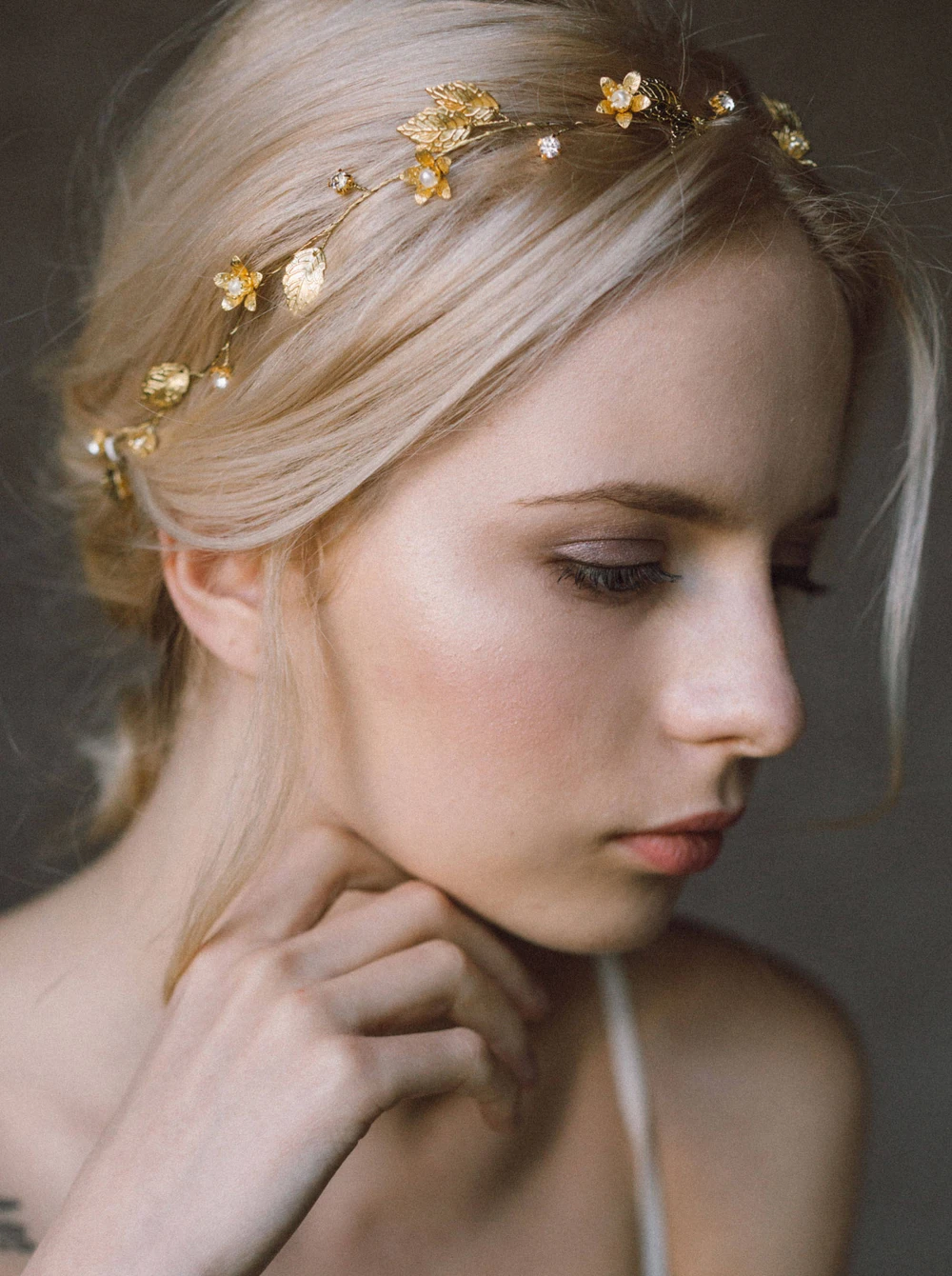 Bridal Headband Gold Leaf Wedding Headband Gold Bridal Hairpiece Wedding Headpiece rustic Hair Accessory
