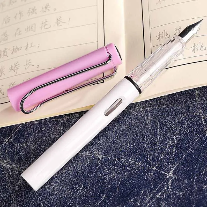 Lamyw 2 стиля металл или пластик Ingenuitying fountainPen офисные школьные чернила ручка подарок черный красный серый Металл чернила перьевая ручка серебро