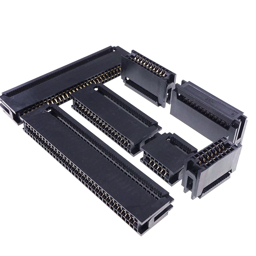 2 pcs IDC Type Card Edge Connector Slot 2.54 mm Pitch 10 14 16 20 24 26 30 34 40 50 60 64 Pin