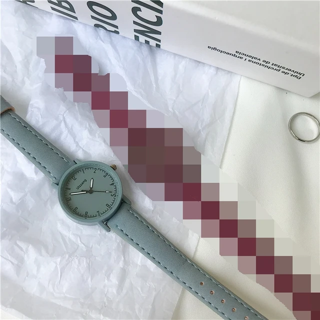 Vintage Leather Simple Women Watches Ulzzang Brand Fashion Quartz Watch Qualities Ladies Wristwatches Retro Casual Female Clock Grey