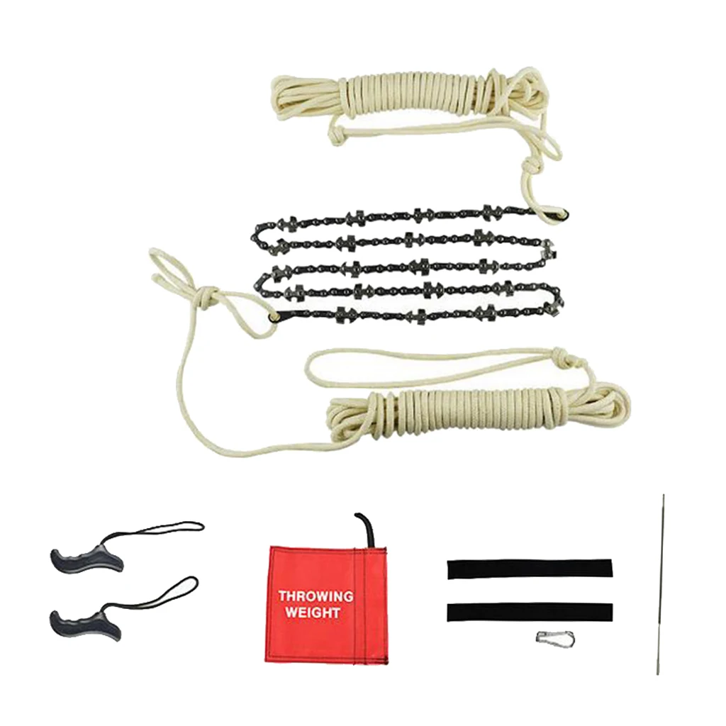 48 Inch High Reach Tree Limb Hand Rope Chain Saw - Cuts Branches Easily, Blades