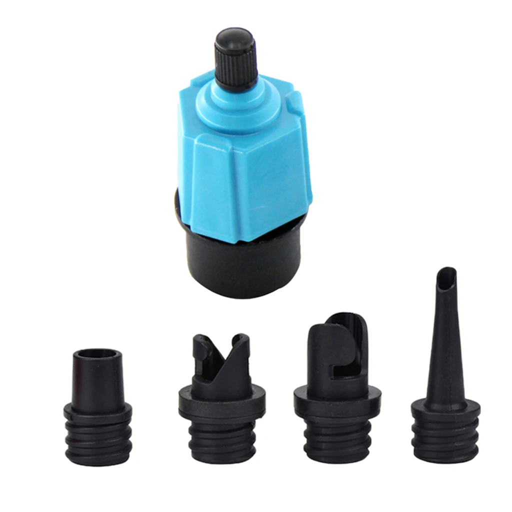 5pcs/Set Pump Adaptor Air Pump Converter Nylon Alloy Solid 4 Conventional Air Valve Attachment for Airbed Inflatable Boats