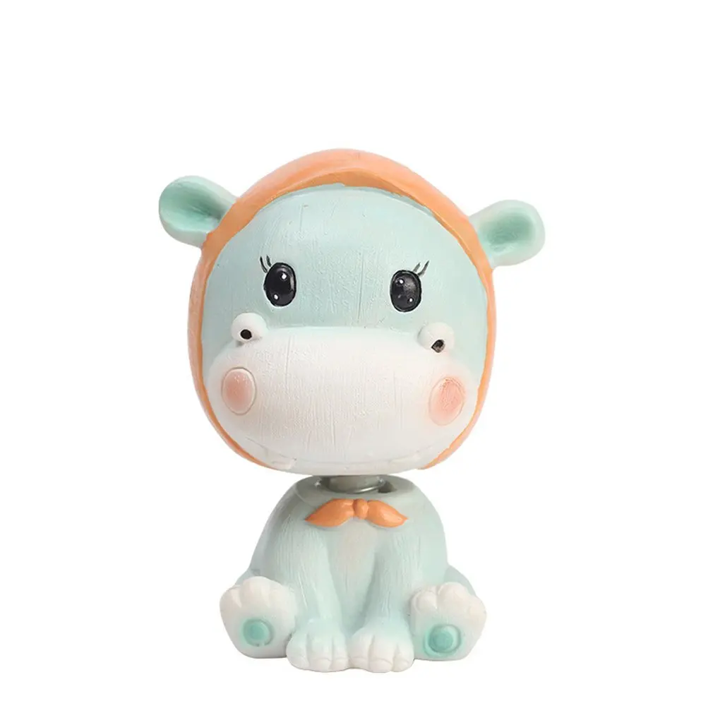 

shaking head Animal Figurines Home Office Desktop Ornament Crafts Nodding Dog Car Shake Head Cow Duck Piggy Dolls decoration