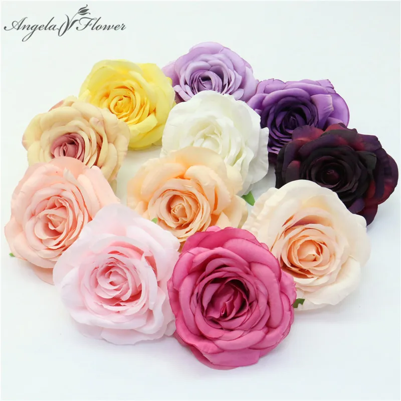 5 Pcs Kenyan rose heads artificial flower DIY wedding arched decor garland materials home silk