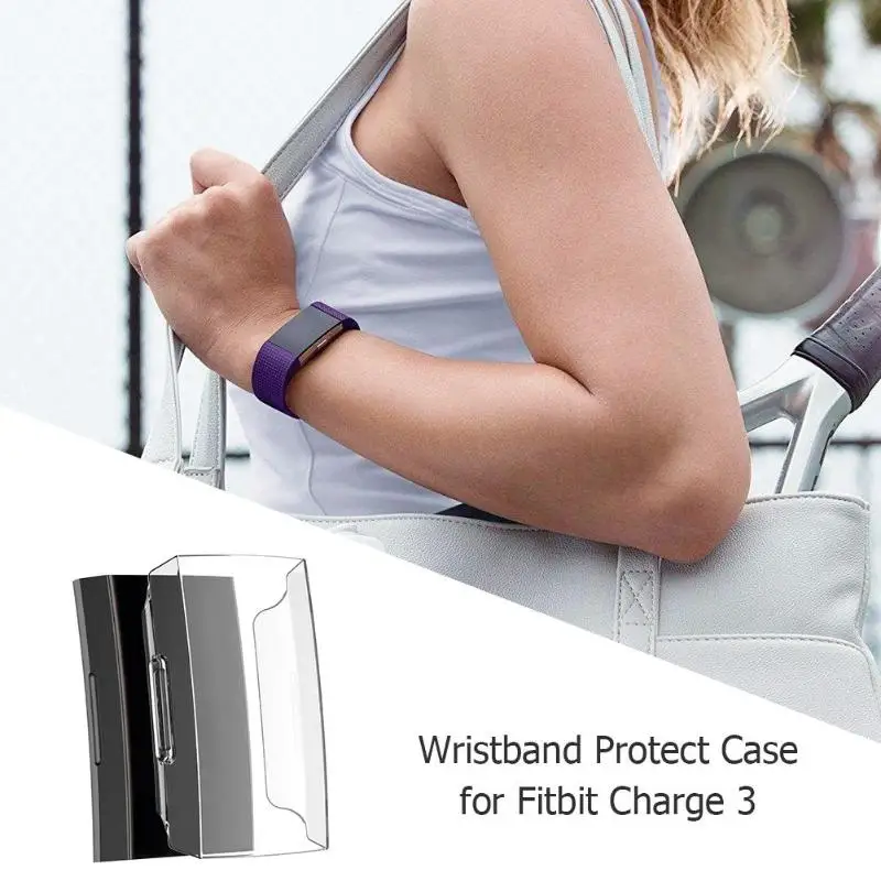 

Ultra-thin Soft PC Colorful Wristband Screen Protection Case Cover Frame Shell Replacement Accessories for Fitbit Charge 3