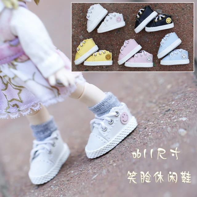 Ob11 baby shoes Casual shoes smiley face sports shoes Fit for obitsu11, GSC, Meijie pig,1/12bjd doll shoes doll Accessories 2