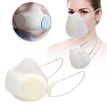 

Protective Cover Masks Smart Electric Mouth-Muffle Air Purifying Respiratory Portable Mouth-Muffle with Valve White