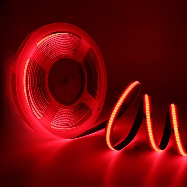 thumbnail image 1 of Tira de LED COB de 5 V, 12 V y 24 V de alta densidad RA90, 320 LED, luz lineal, cálida, natural, blanca fría, roja, azul hielo, amarilla y rosa, 1 of 5